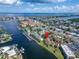 Aerial view of the waterfront community, highlighting its proximity to the water and marina at 1028 Apollo Beach Blvd # 21, Apollo Beach, FL 33572