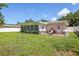A house's backyard offers a serene patio area and a lush green lawn, ideal for outdoor relaxation and enjoyment at 1445 Wilson Rd, Clearwater, FL 33755