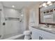Beautiful bathroom features a glass-enclosed shower and modern vanity at 1607 Melodie Dr, Brandon, FL 33510