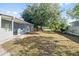 Large backyard with beautiful mature trees and a privacy fence, perfect for relaxation at 2002 Waikiki Way, Tampa, FL 33619