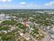 Charming home highlighted in aerial view with mature trees and convenient access to the main road at 2859 Dartmouth N Ave, St Petersburg, FL 33713
