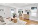 Bright living room featuring hardwood floors, white walls, and views to an office at 2859 Dartmouth N Ave, St Petersburg, FL 33713