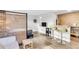 Open studio apartment with kitchenette and bed separated by a bamboo screen at 2859 Dartmouth N Ave, St Petersburg, FL 33713