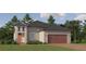 Charming single-Gathering home featuring a two-car garage, a modern design, and a well-manicured lawn at 31748 Griffin Sands Ln, San Antonio, FL 33576