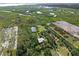Aerial view of property highlighting the home, pond, and lush greenery at 4858 Troydale Rd, Tampa, FL 33615
