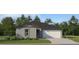 Charming single-story home with a well-maintained lawn and a two-car garage, set against a backdrop of lush trees at 5646 Red Kite Dr, Wimauma, FL 33598