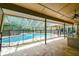 The covered lanai offers views of the screened-in pool and outdoor bar area at 5702 Ainsworth W Ct, Tampa, FL 33647
