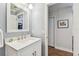Bathroom featuring a modern vanity with a white countertop, and a framed mirror at 4222 Hartwood Ln # 1202, Tampa, FL 33618
