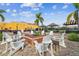 Outdoor fire pit with comfortable seating surrounded by lush landscaping and resort style amenities at 4222 Hartwood Ln # 1202, Tampa, FL 33618