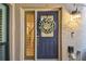 Charming front door adorned with a floral wreath, offering a warm welcome to visitors and enhancing curb appeal at 4222 Hartwood Ln # 1202, Tampa, FL 33618