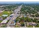 A serene aerial view of a property nestled in a tree-lined neighborhood, near schools, retail and community features at 106 W Louisiana Ave, Tampa, FL 33603