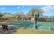 Community basketball court with picnic tables, a covered area, and mature landscaping at 13038 Royal George Ave, Odessa, FL 33556