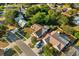Aerial view of a neighborhood showcasing well-maintained homes with mature trees and landscaping on a sunny day at 1308 Peachfield Dr, Valrico, FL 33596