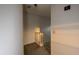 Carpeted staircase with a simple wooden railing leading to the upper level at 13218 Parkhurst Ct, Riverview, FL 33569