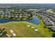 Enjoy an aerial view of the beautiful community with lush landscaping and golf course at 1416 Leland Dr # 49, Sun City Center, FL 33573