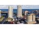Panoramic aerial view featuring multiple high-rise buildings near a body of water at 300 Beach Ne Dr # 401, St Petersburg, FL 33701