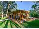 Wide view of the backyard with patio space and outdoor bar at 11209 Spring St, Largo, FL 33774