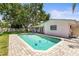 Backyard features a private pool surrounded by a brick patio and green lawn at 1140 Mcfarland St, Dunedin, FL 34698