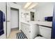 Bright bathroom with ample storage, updated fixtures, and a clean, modern design at 13003 Titleist Dr, Hudson, FL 34669