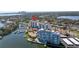 Aerial view of waterfront condo featuring multiple docks and marinas at 1325 Snell Isle Ne Blvd # 505, St Petersburg, FL 33704