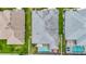 Bird's eye view of the home and backyard featuring a swimming pool, patio, landscaping and fully fenced backyard at 13608 Artesa Bell Dr, Riverview, FL 33579