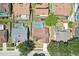 Overhead view of multiple homes with fenced yards, screened pools, and well-maintained landscaping at 1421 Buckner Rd, Valrico, FL 33596