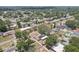 Overhead view of neighborhood with houses, mature landscaping, and some homes equipped with solar panels at 1450 Seabreeze St, Clearwater, FL 33756