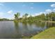 Water view of lake with mature trees and sky at 1613 Comfy Ct, Sun City Center, FL 33573