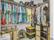 Walk-in closet with hanging racks and shelves, offering ample storage space for clothes and accessories at 1696 Hidden Springs Dr, Trinity, FL 34655