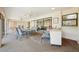 Inviting lanai with dining set, ceiling fans, and a convenient wet bar, perfect for outdoor entertaining at 1972 Wolf Laurel Dr, Sun City Center, FL 33573