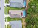 Overhead view showcases a fenced in pool area at 19836 Hidden Glen Dr, Land O Lakes, FL 34638