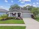Charming single-Gathering home with a landscaped front yard, two-car garage, and covered porch at 19836 Hidden Glen Dr, Land O Lakes, FL 34638