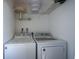 Convenient laundry room with washer and dryer, plus overhead storage at 2617 Cove Cay Dr # 206, Clearwater, FL 33760