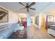 Bright and airy living space with open concept and view of the bedroom at 2617 Cove Cay Dr # 206, Clearwater, FL 33760