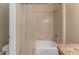 Bathroom featuring shower/tub combo and granite countertop at 2637 Yukon Cliff Dr, Ruskin, FL 33570