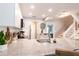 Modern kitchen featuring stainless steel appliances, white cabinetry and granite countertops at 2643 St Josephs W Dr, Dunedin, FL 34698