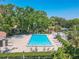 Beautiful community pool area with clear blue water, comfortable lounge chairs, and lush landscaping at 3505 Tarpon Woods Blvd # N405, Palm Harbor, FL 34685