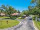 Quiet residential street with mature trees, well-maintained landscaping, and convenient parking at 3505 Tarpon Woods Blvd # N405, Palm Harbor, FL 34685