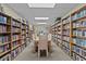 The library has many bookshelves filled with books that surround a table with chairs at 39650 Us Highway 19 N # 553, Tarpon Springs, FL 34689