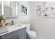 A half bathroom boasts modern fixtures, a stylish vanity, and elegant artwork and decor at 4120 W North A St # 2, Tampa, FL 33609