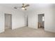 This primary bedroom is filled with lots of natural light and has access to a walk-in closet and bathroom at 512 S Glen Ave, Tampa, FL 33609