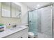 Modern bathroom with updated shower and vanity at 6025 Shore S Blvd # 409, Gulfport, FL 33707
