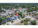 An aerial view of the home with the location pinpointed in the neighborhood at 6097 Vermont Ave, New Port Richey, FL 34653