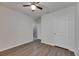 Bedroom with ceiling fan and wood floors at 10626 Park Meadowbrooke Dr, Riverview, FL 33578