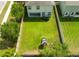 Aerial view of backyard with play set and fencing at 19200 Roseate Dr, Lutz, FL 33558