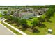 Aerial view of the backyard, complete with mature trees at 19200 Roseate Dr, Lutz, FL 33558