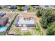 Aerial view of a new home foundation in a residential area, showing the layout and construction progress at 27017 Mott Ave, Brooksville, FL 34602