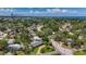 Aerial view of neighborhood homes with manicured lawns near the bay and skyline at 4291 Neptune Se Dr, St Petersburg, FL 33705