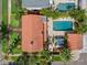 Aerial view of backyard with pool and tropical landscaping around a classic home at 455 18Th Ne Ave, St Petersburg, FL 33704