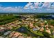 Expansive aerial view of a neighborhood with houses surrounding a lake and mature trees at 4611 Grand Preserve Pl, Palm Harbor, FL 34684